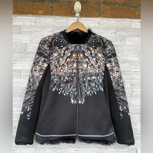 Clover Canyon Chandelier Print Blazer Jacket reversible faux fur medium